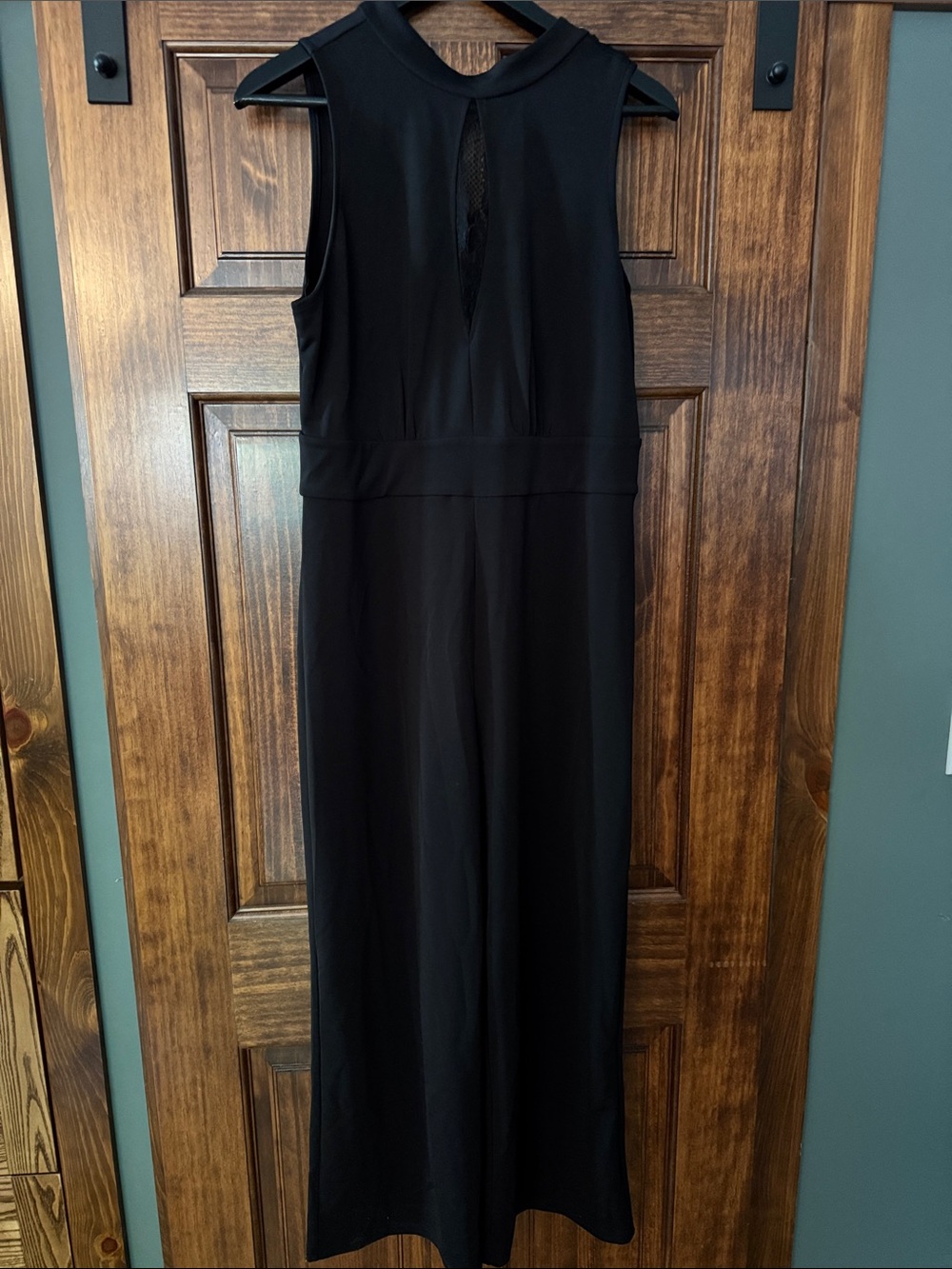 Dynamite Black Sleeveless Jumpsuit with Keyhole Detail in front and open back